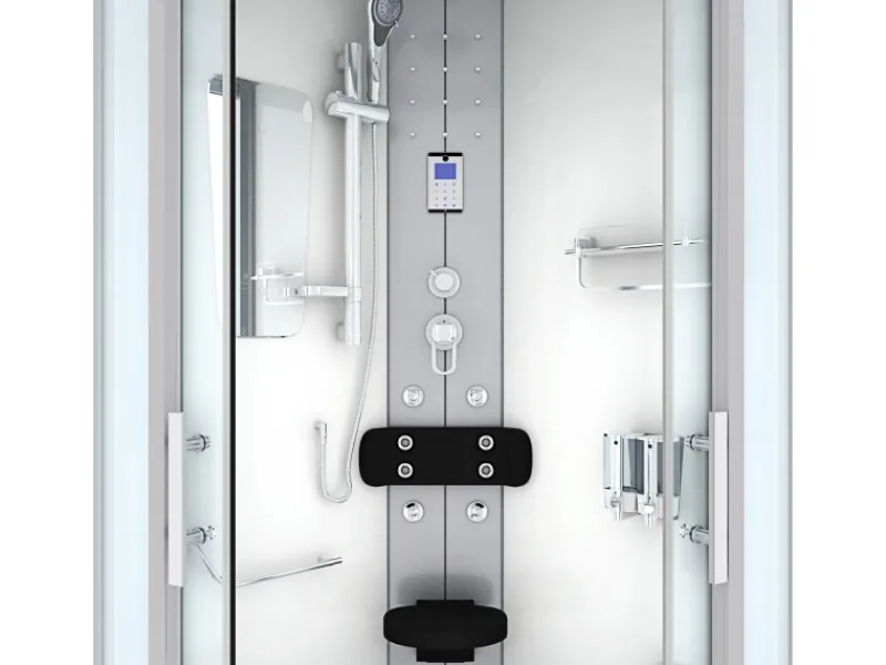 Outlet Dampfdusche Duschtempel Sauna Dusche Duschkabine D46-00T2-EC 80x80 Einhebelmischer