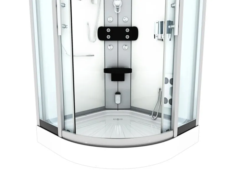 Outlet Dampfdusche Duschtempel Sauna Dusche Duschkabine D46-00T2-EC 80x80 Einhebelmischer