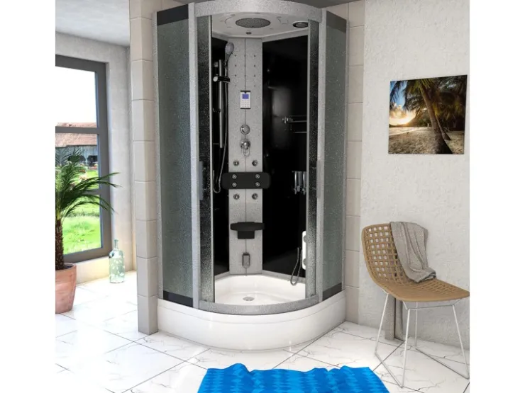 AcquaVapore Einhebelmischer<Dampfdusche Duschtempel Sauna Dusche Duschkabine D46-63M2-EC 100x100