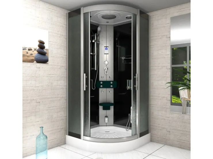 AcquaVapore Einhebelmischer<Dampfdusche Duschtempel Sauna Dusche Duschkabine D46-13M2-EC 90x90