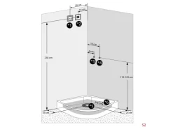 Clearance AcquaVapore Dampfdusche Duschtempel Sauna Dusche Duschkabine D46-60T2-EC 100x100