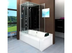 Best Dusche Wanne Kombination K05-R30-EC Duschkabine 90x180 Einhebelmischer