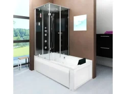 Best Dusche Wanne Kombination K05-R30-EC Duschkabine 90x180 Einhebelmischer