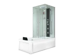 Dusche Wanne Kombination K05-L00-EC Duschkabine 180x90 Einhebelmischer