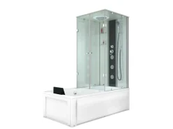 Dusche Wanne Kombination K05-L00-EC Duschkabine 180x90 Einhebelmischer