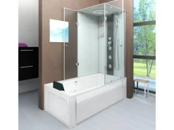 Dusche Wanne Kombination K05-L00-EC Duschkabine 180x90 Einhebelmischer