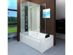 Hot Dusche Wanne Kombination K05-R00-EC Duschkabine 90x180 Einhebelmischer