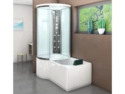 AcquaVapore Einhebelmischer<Kombination Badewanne Dusche K55-R01 Duschtempel 100x170