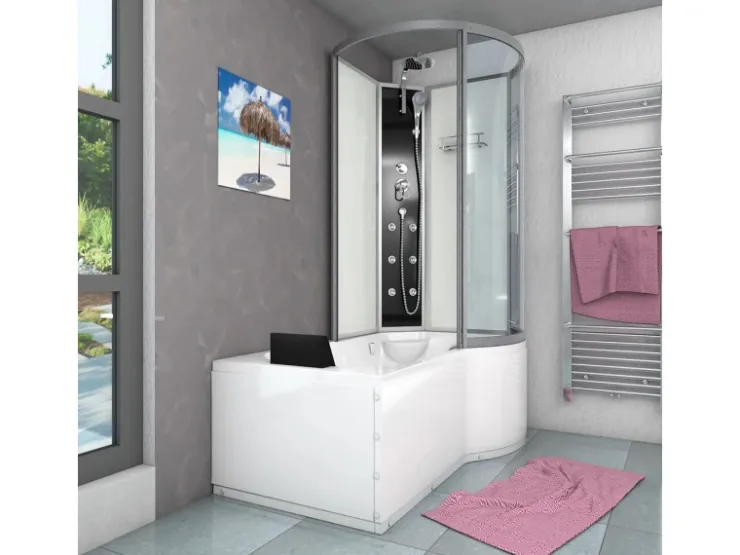 Hot AcquaVapore Kombination Badewanne Dusche K50-L00-EC Duschtempel 170x100