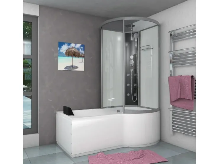 Hot AcquaVapore Kombination Badewanne Dusche K50-L00-EC Duschtempel 170x100