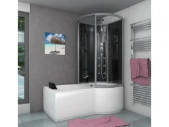 Outlet Kombination Badewanne Dusche K50-L30 Duschtempel 170x100 Einhebelmischer