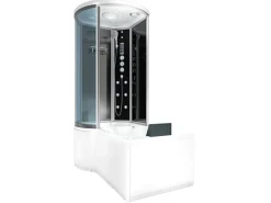 Clearance Kombination Badewanne Dusche K55-R33 Duschtempel 100x170 Einhebelmischer