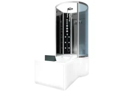AcquaVapore Einhebelmischer<Kombination Badewanne Dusche K50-L33 Duschtempel 170x100
