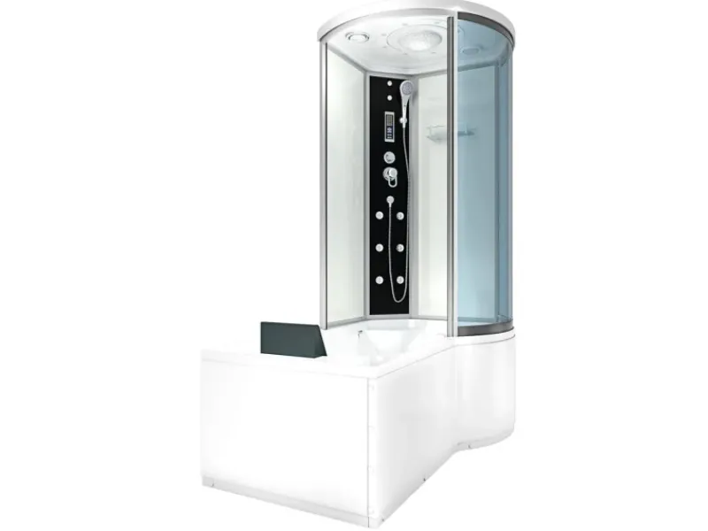 Outlet Kombination Badewanne Dusche K55-L01-EC Duschtempel 170x100 Einhebelmischer