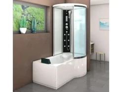 Outlet Kombination Badewanne Dusche K55-L01-EC Duschtempel 170x100 Einhebelmischer