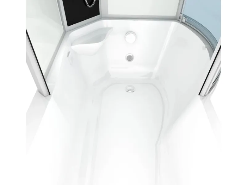 Outlet Kombination Badewanne Dusche K55-L01-EC Duschtempel 170x100 Einhebelmischer