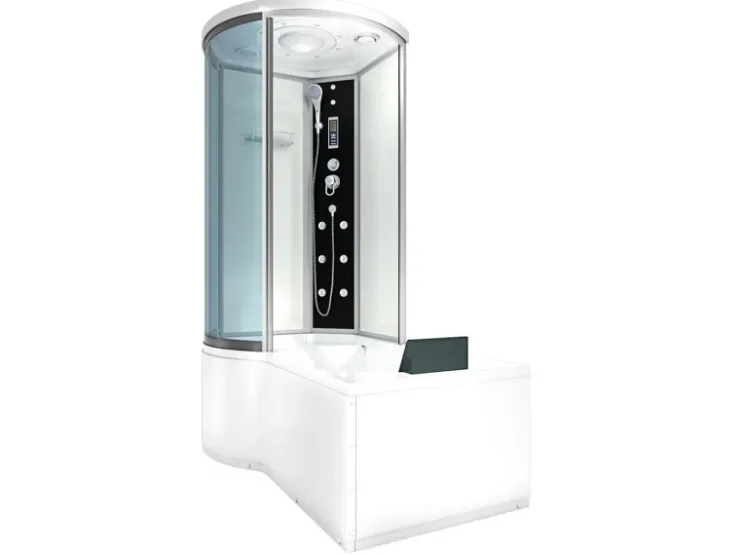 AcquaVapore Einhebelmischer<Kombination Badewanne Dusche K55-R01-EC Duschtempel 100x170