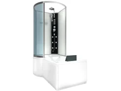 AcquaVapore Einhebelmischer<Kombination Badewanne Dusche K50-R01 Duschtempel 100x170