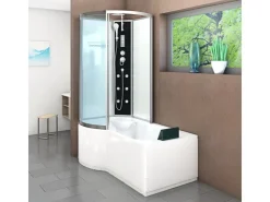 New AcquaVapore Kombination Badewanne Dusche K50-R01-EC Duschtempel 100x170
