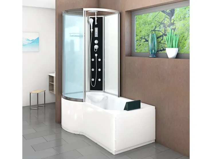 New AcquaVapore Kombination Badewanne Dusche K50-R01-EC Duschtempel 100x170