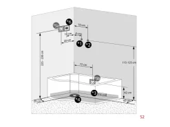 AcquaVapore Einhebelmischer<Kombination Whirlpool Dusche K55-R33-WP-EC Duschkabine Wanne 100x170