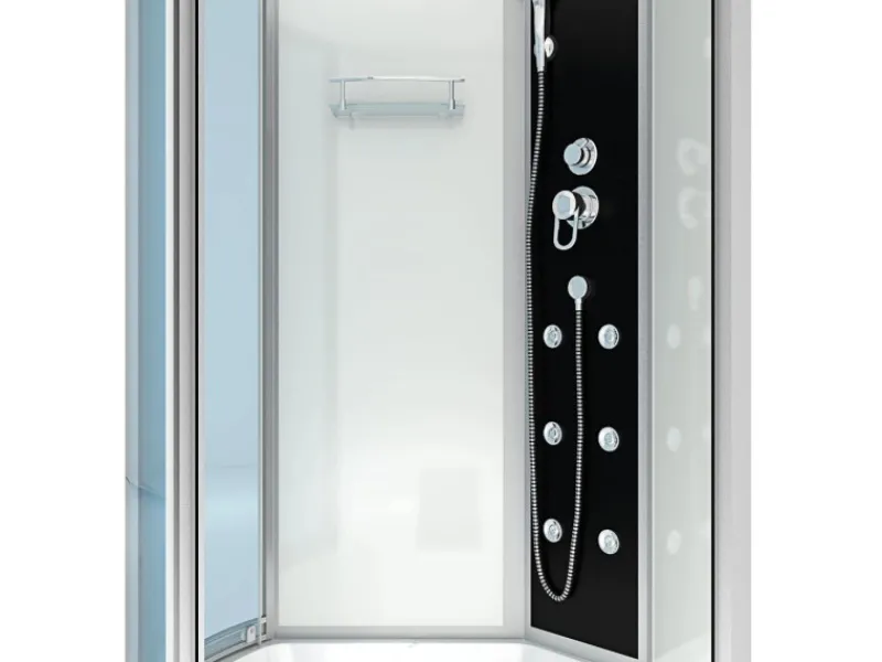 Kombination Whirlpool Dusche K50-R00-WP-EC Duschkabine Wanne 100x170 Einhebelmischer