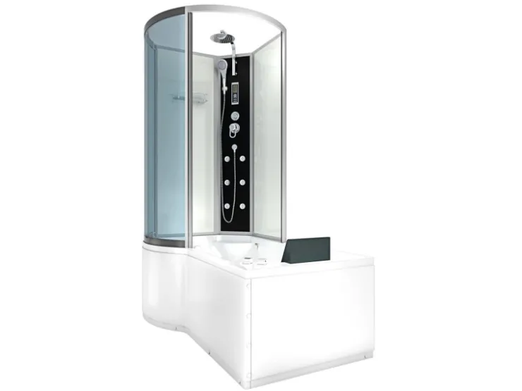 AcquaVapore Einhebelmischer<Kombination Whirlpool Dusche K50-R01-WP-EC Duschkabine Wanne 100x170