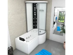 Clearance AcquaVapore Kombination Whirlpool Dusche K55-L01-WP Duschkabine Wanne 170x100