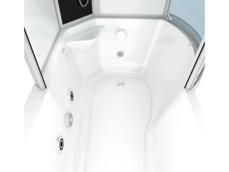 Clearance AcquaVapore Kombination Whirlpool Dusche K55-L01-WP Duschkabine Wanne 170x100