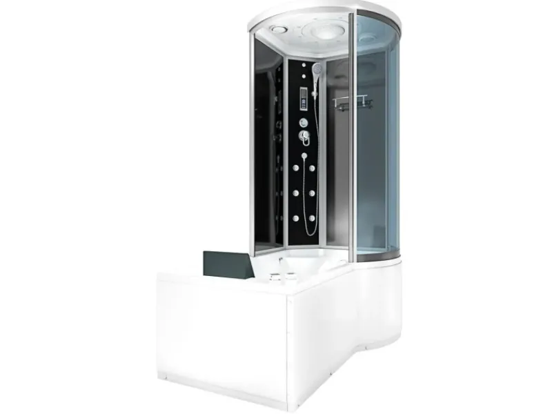 Discount Kombination Whirlpool Dusche K55-L31-WP Duschkabine Wanne 170x100 Einhebelmischer