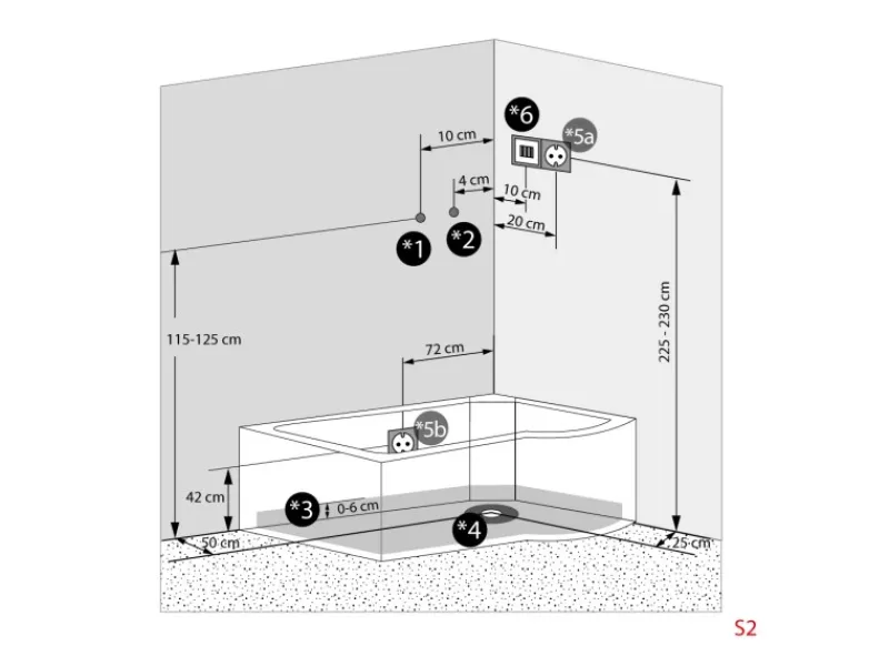 Discount Kombination Whirlpool Dusche K55-L31-WP Duschkabine Wanne 170x100 Einhebelmischer