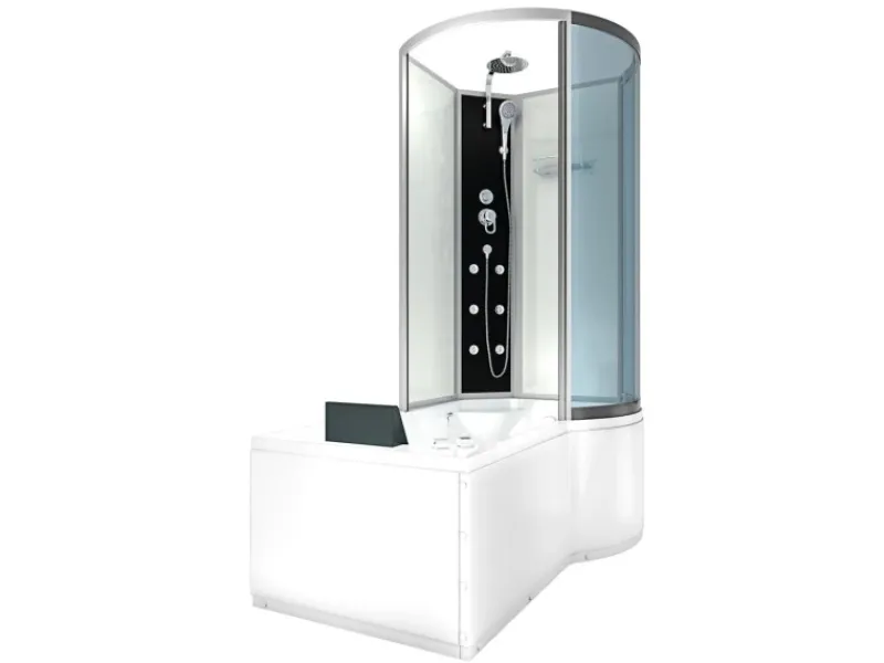 Hot Kombination Whirlpool Dusche K50-L00-WP Duschkabine Wanne 170x100 Einhebelmischer