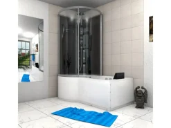 Clearance Kombination Whirlpool Dusche K50-R31-WP-EC Duschkabine Wanne 100x170 Einhebelmischer