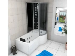 Best Kombination Whirlpool Dusche K50-L31-WP Duschkabine Wanne 170x100 Einhebelmischer