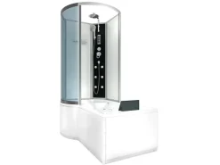 Discount AcquaVapore Kombination Whirlpool Dusche K50-R01-WP Duschkabine Wanne 100x170
