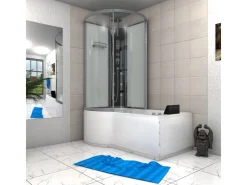 Discount AcquaVapore Kombination Whirlpool Dusche K50-R01-WP Duschkabine Wanne 100x170