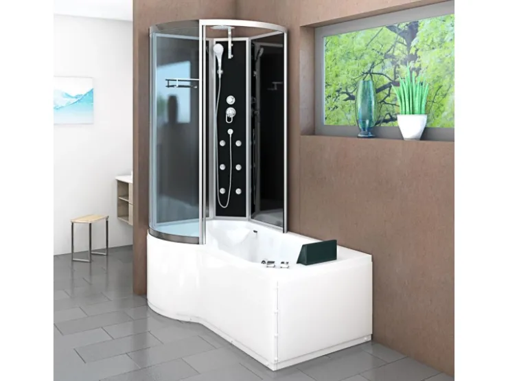 AcquaVapore Kombination Whirlpool Dusche K55-R31-WP-EC Duschkabine Wanne 100x170