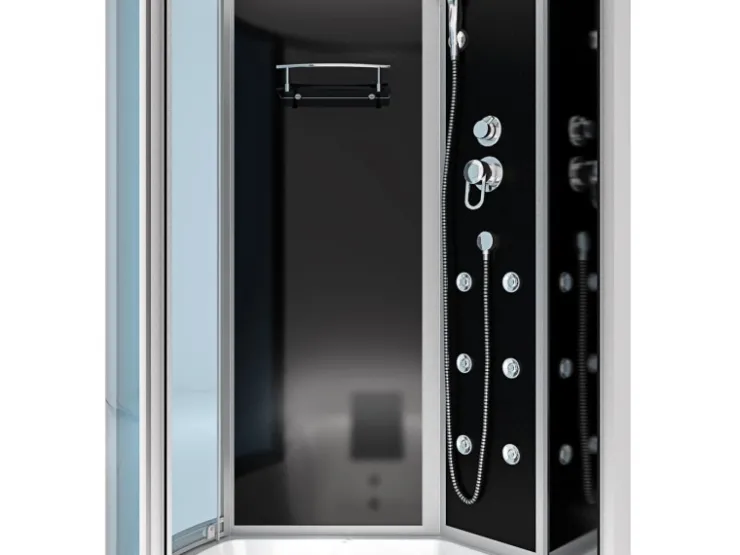 Best AcquaVapore Kombination Whirlpool Dusche K50-R30-WP Duschkabine Wanne 100x170