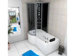 Sale Kombination Whirlpool Dusche K50-L30-WP Duschkabine Wanne 170x100 Einhebelmischer