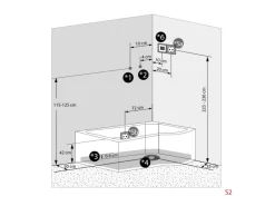 Best Kombination Whirlpool Dusche K55-L33-WP Duschkabine Wanne 170x100 Einhebelmischer
