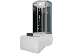 Sale Kombination Whirlpool Dusche K55-L33-WP-EC Duschkabine Wanne 170x100 Einhebelmischer