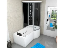 Sale Kombination Whirlpool Dusche K55-L33-WP-EC Duschkabine Wanne 170x100 Einhebelmischer
