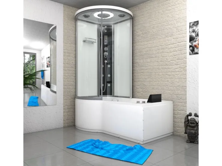 AcquaVapore Einhebelmischer<Kombination Whirlpool Dusche K55-R01-WP-EC Duschkabine Wanne 100x170
