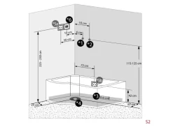 Sale AcquaVapore Kombination Whirlpool Dusche K55-R03-WP-EC Duschkabine Wanne 100x170