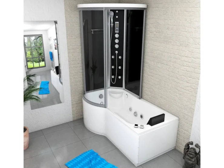 New AcquaVapore Kombination Whirlpool Dusche K55-R33-WP Duschkabine Wanne 100x170