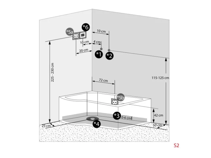 New AcquaVapore Kombination Whirlpool Dusche K55-R33-WP Duschkabine Wanne 100x170