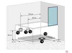 Online Seniorendusche und Badewanne mit Tür S12D-L Dusche 170x85 Einhebelmischer