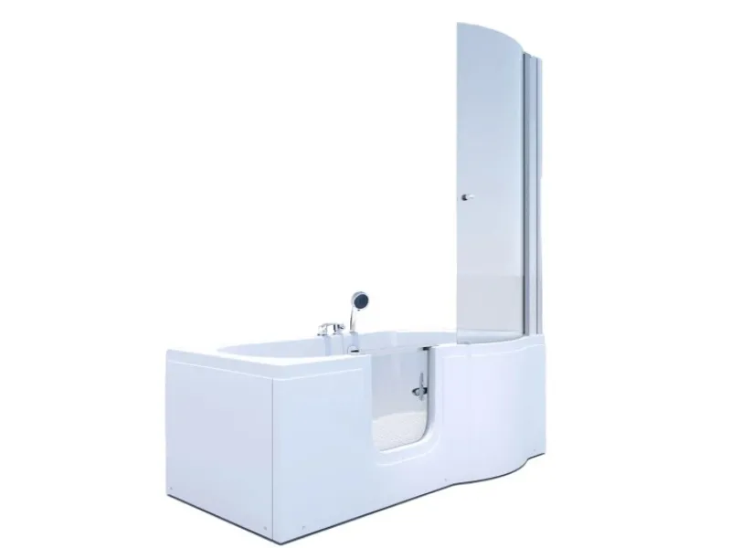 Online Seniorendusche und Badewanne mit Tür S12D-EH-L-EC Dusche 170x85 Einhebelmischer