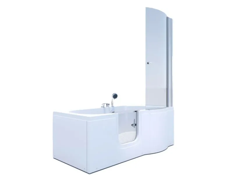 Online Seniorendusche und Badewanne mit Tür S12D-EH-L-EC Dusche 170x85 Einhebelmischer