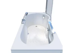 Online Seniorendusche und Badewanne mit Tür S12D-EH-L-EC Dusche 170x85 Einhebelmischer